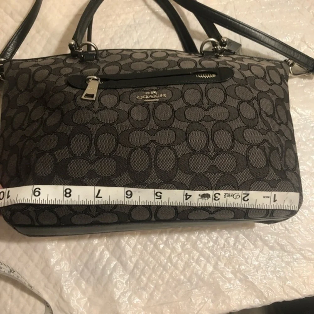 Coach signature Kelsey black gray two way bag
